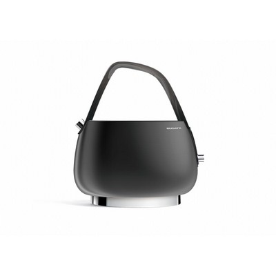 jackie - matt black electronic kettle with transparent smoked handle